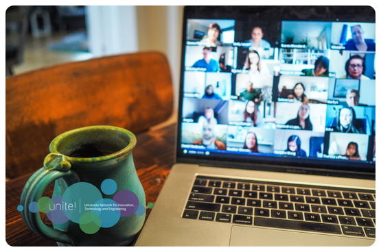 Image of an laptop during an online meeting